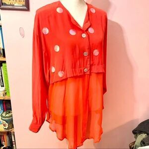 NWTĀ VintageāSunny LeighāSilkāChiffonāIridescentāPailletteāBlouse